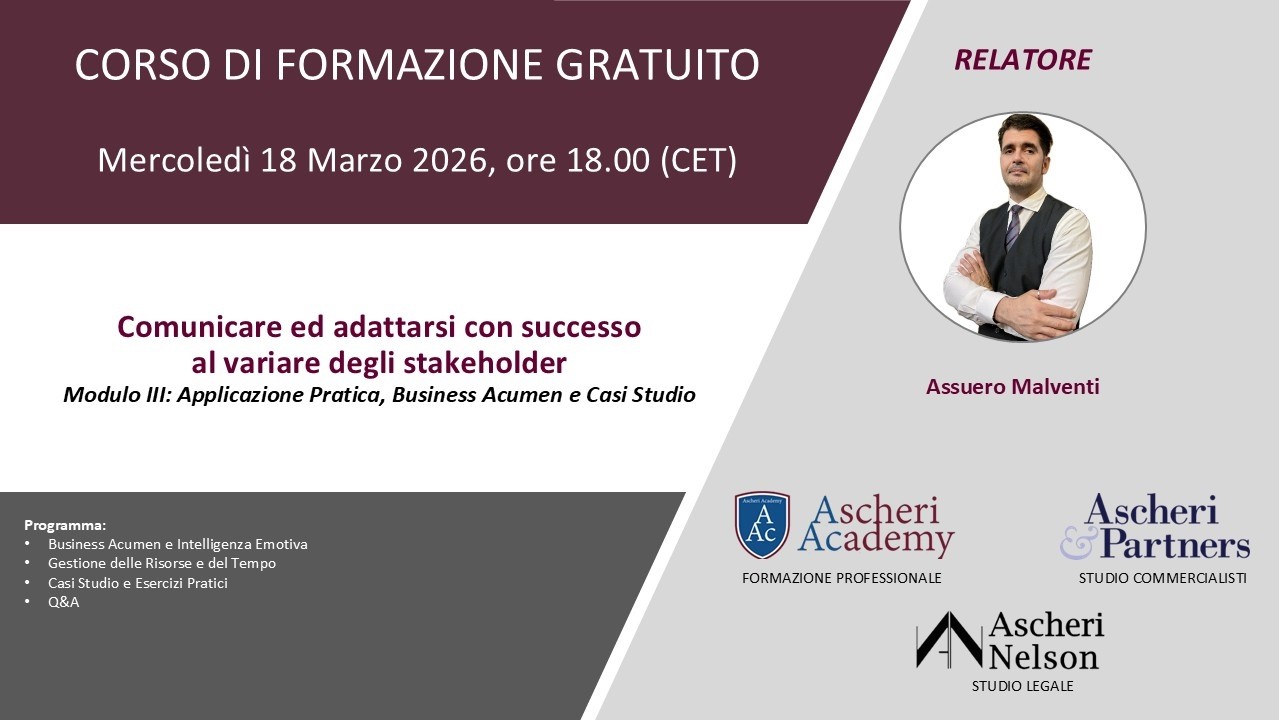 Comunicare ed adattarsi con successo al variare degli stakeholder - modulo III