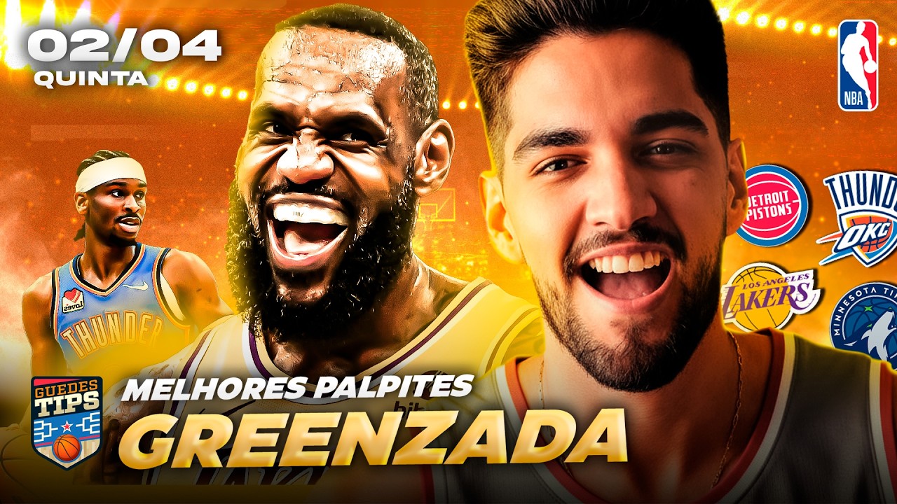 PALPITES DA NBA PARA HOJE 02 04 2026 (QUINTA-FEIRA) + BILHETE PRONTO