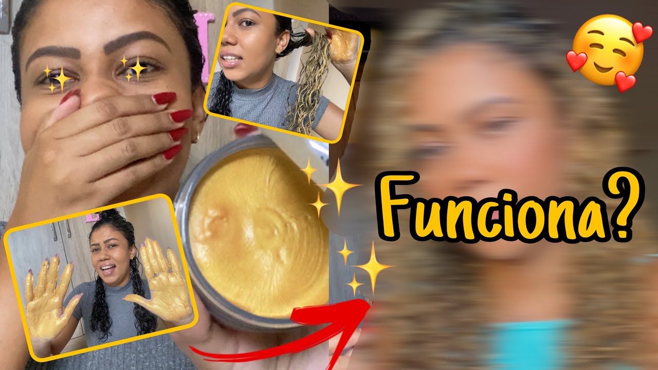 Testando a tinta em cera (mofajang) dourada no meu cabelo cacheado em casa,funciona? - Emy Souza