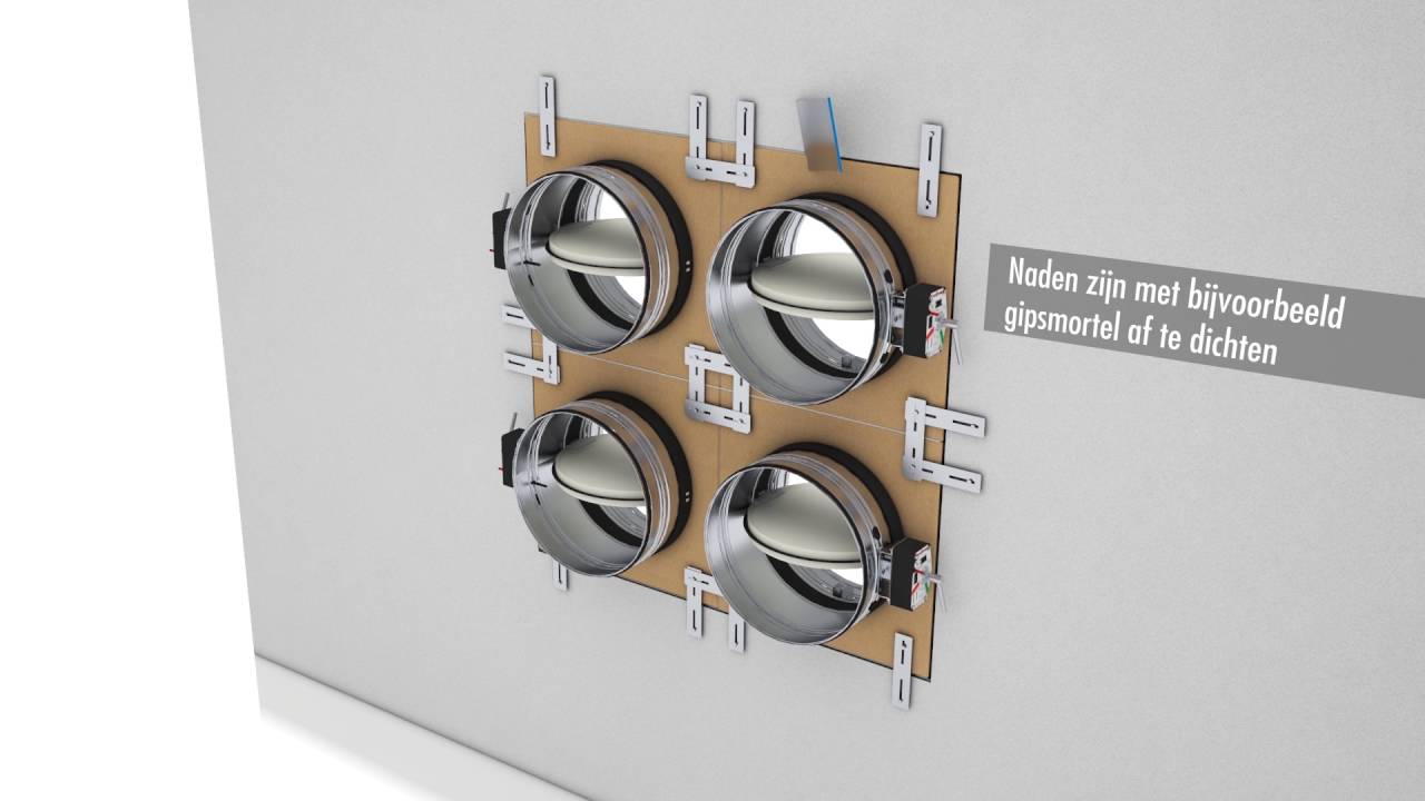 FR90 Installatie van gekoppelde brandkleppen