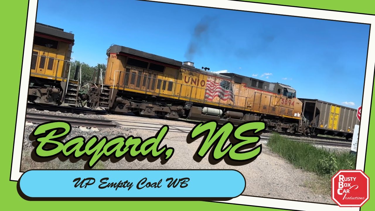 Union Pacific Empty Coal Train Through Bayard Nebraska - Rusty Goes West E24-15
