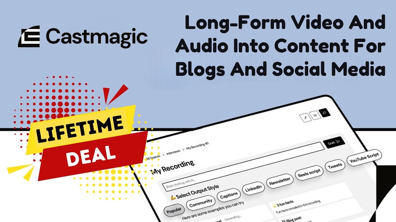 Castmagic Lifetime Deal (2026) - Is Castmagic Must Have AI Tool on AppSumo?