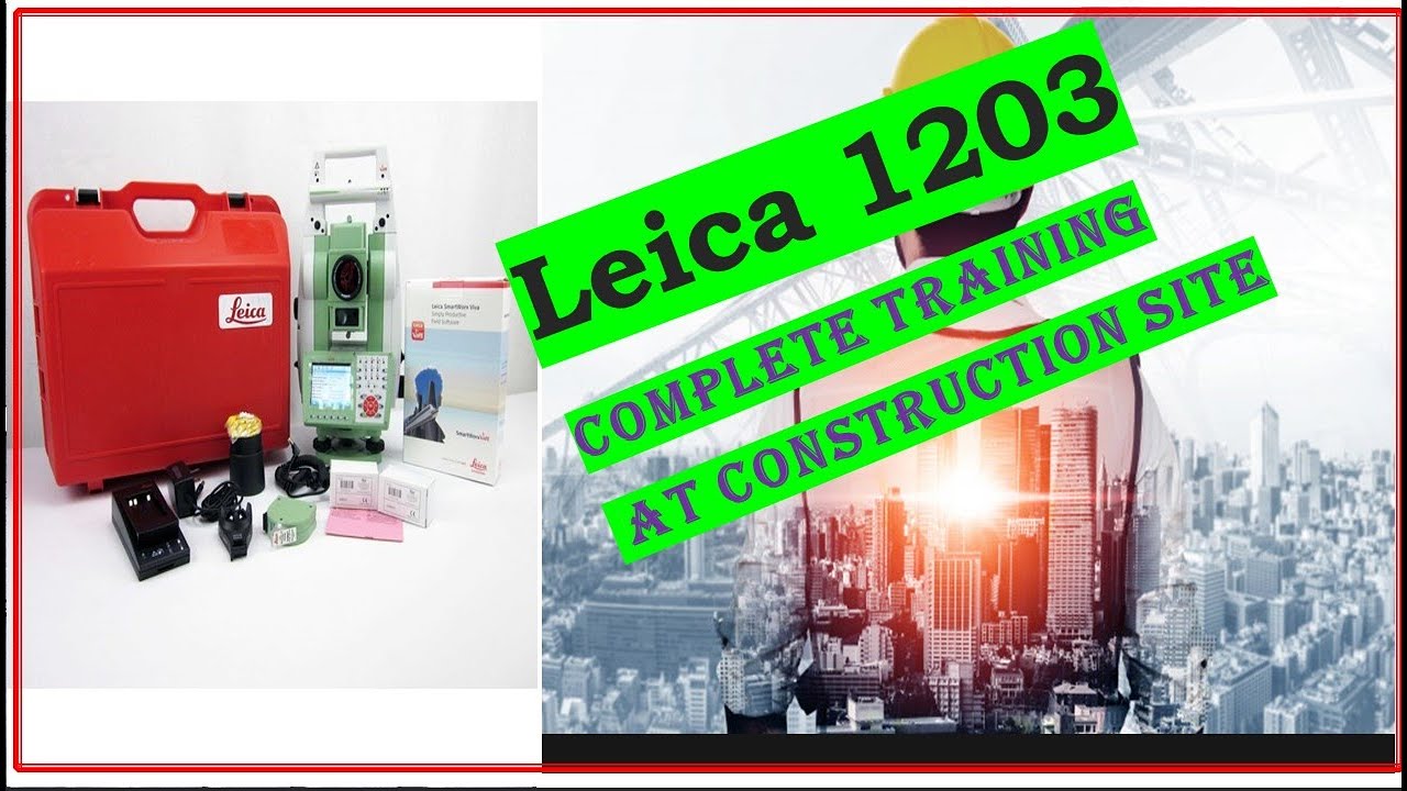 Полное обучающее видео по тахеометру Leica 1203 на строительной площадке