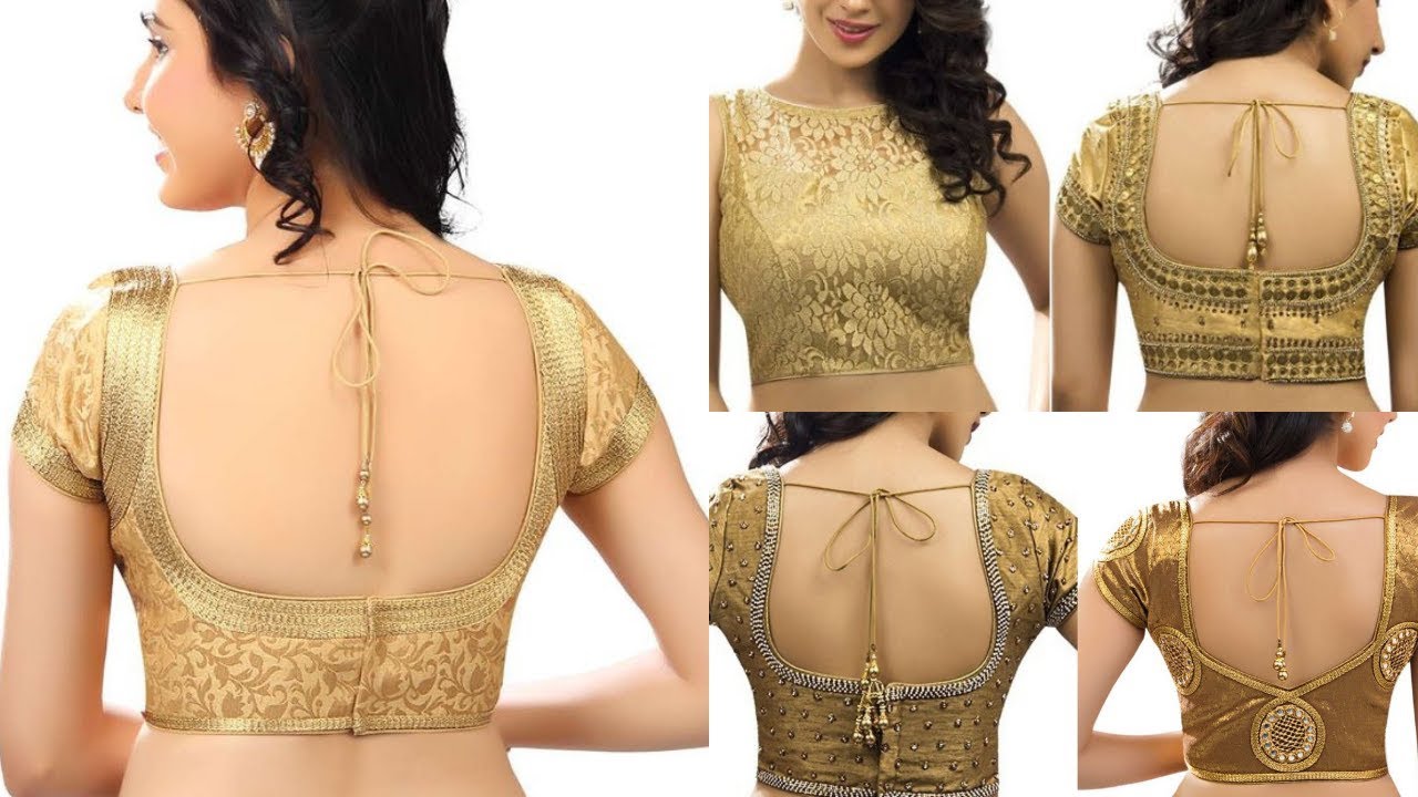 Latest Golden Blouse Designs !! Beautiful Golden Color 2018 - 2019