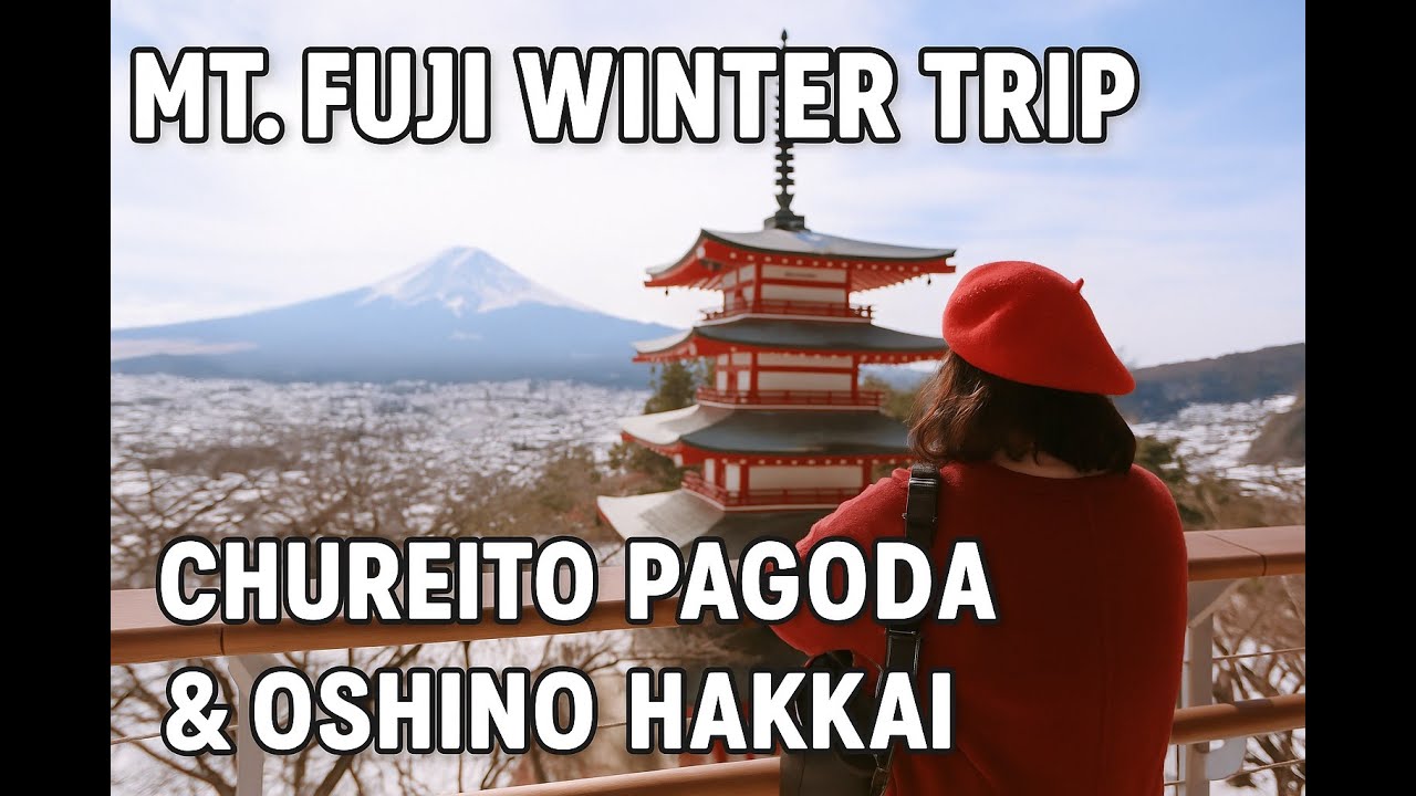 How to Visit Japan Iconic view: Tokyo - Mt. Fuji in Winter day trip Chureito Pagoda & Oshino Hakkai 