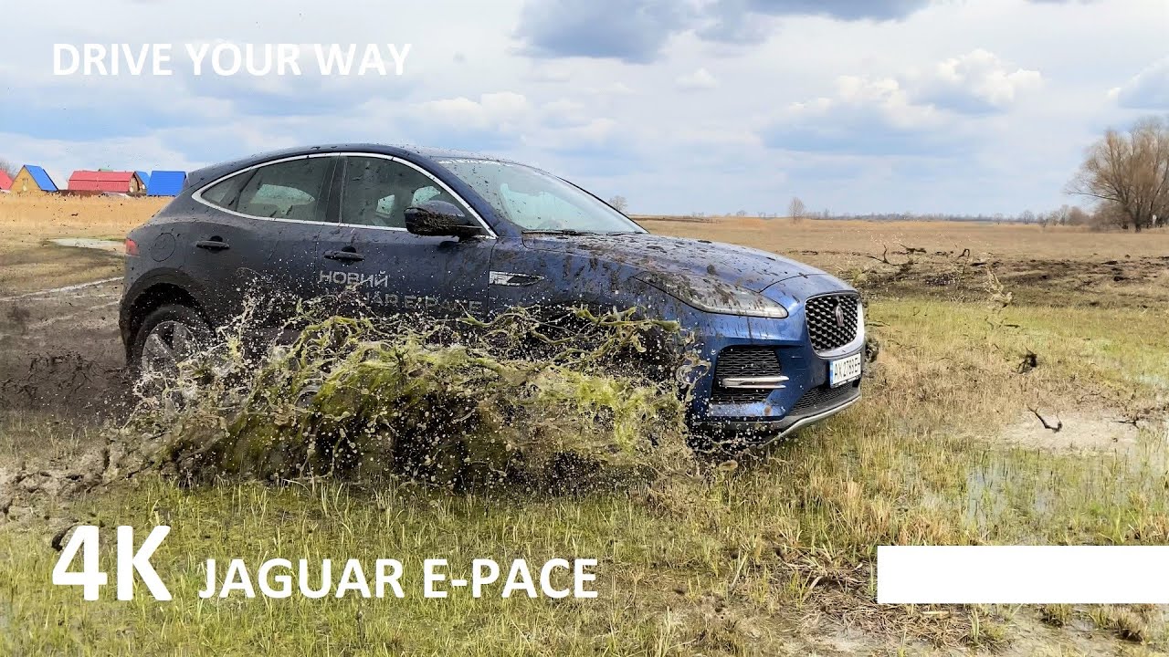 New Jaguar E PACE Off Road Test in the Mud and Sand, Slalom, Moose Test and Review // Two cars.