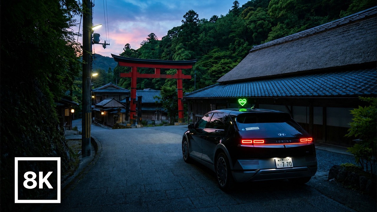 Driving Through Kyoto at Dawn in Stunning 8K