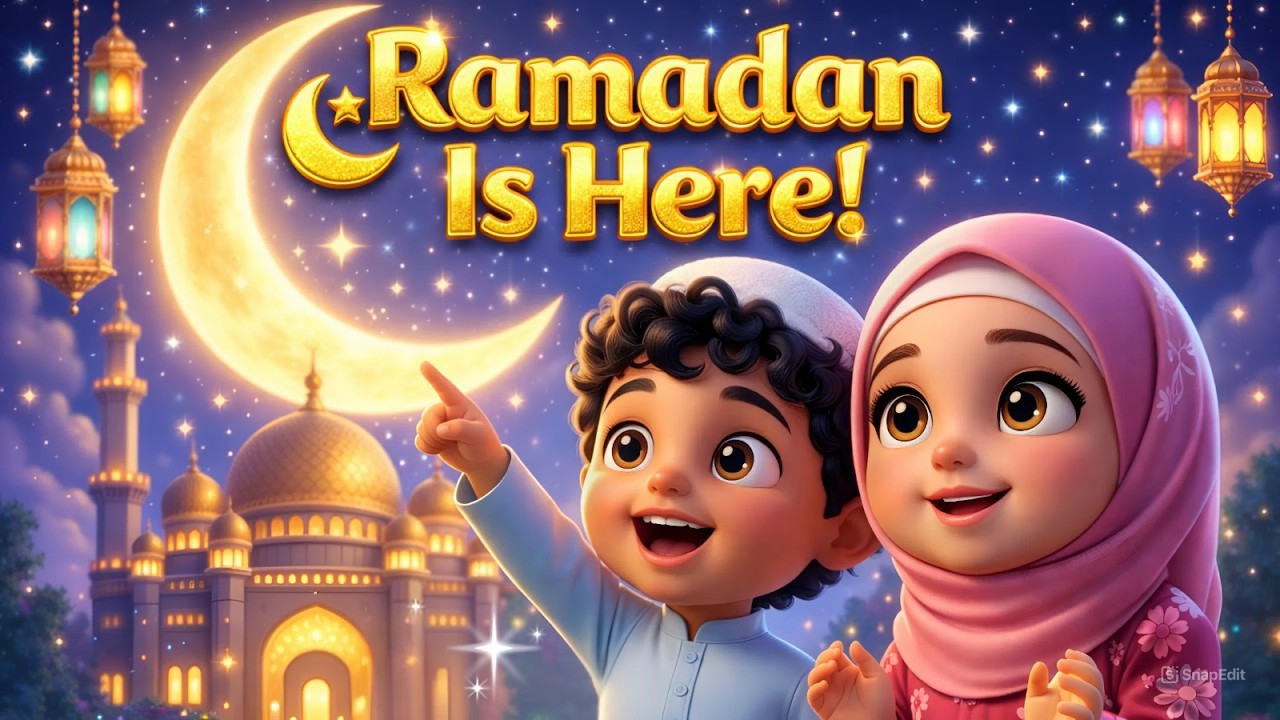 Ramadan Is Here 🌙 Ramadan Song for Kids | Islamic Cartoon Nasheed | Ramadan Kids Animation