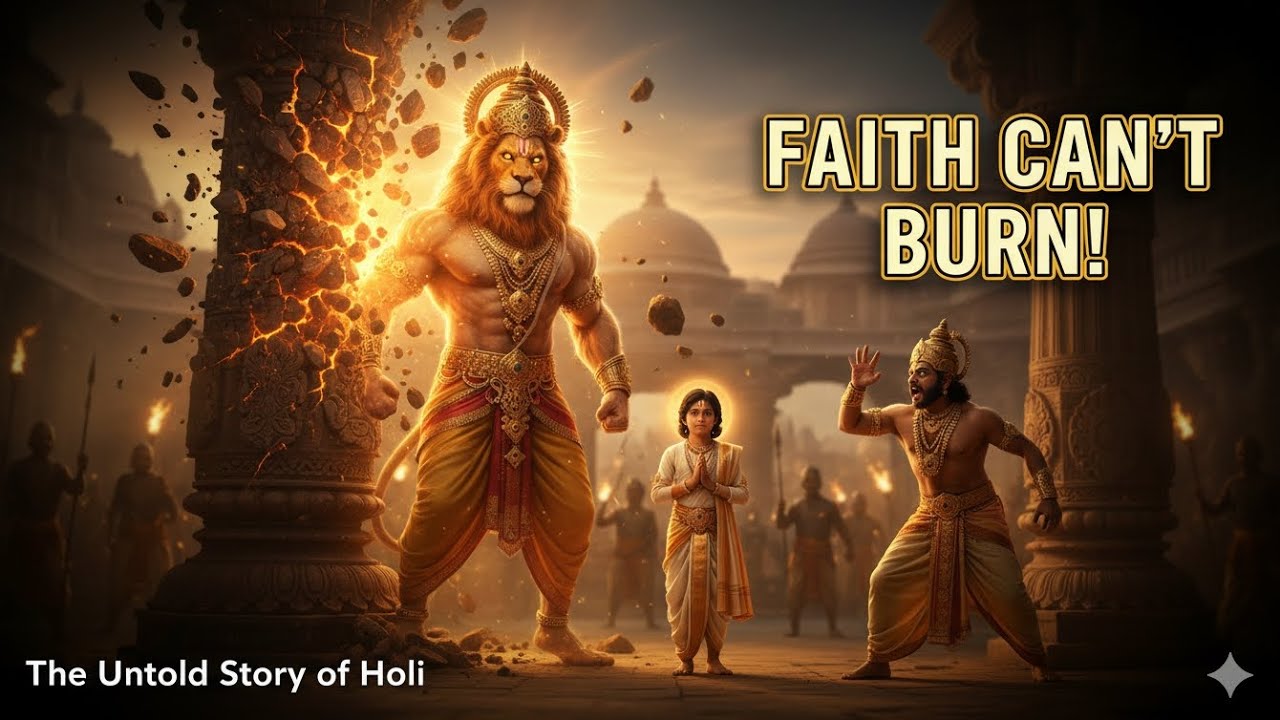 He Sat in the Fire. But Faith Won🔥The Untold Holi Story of Prahlad & Narasimha (Must Watch!)