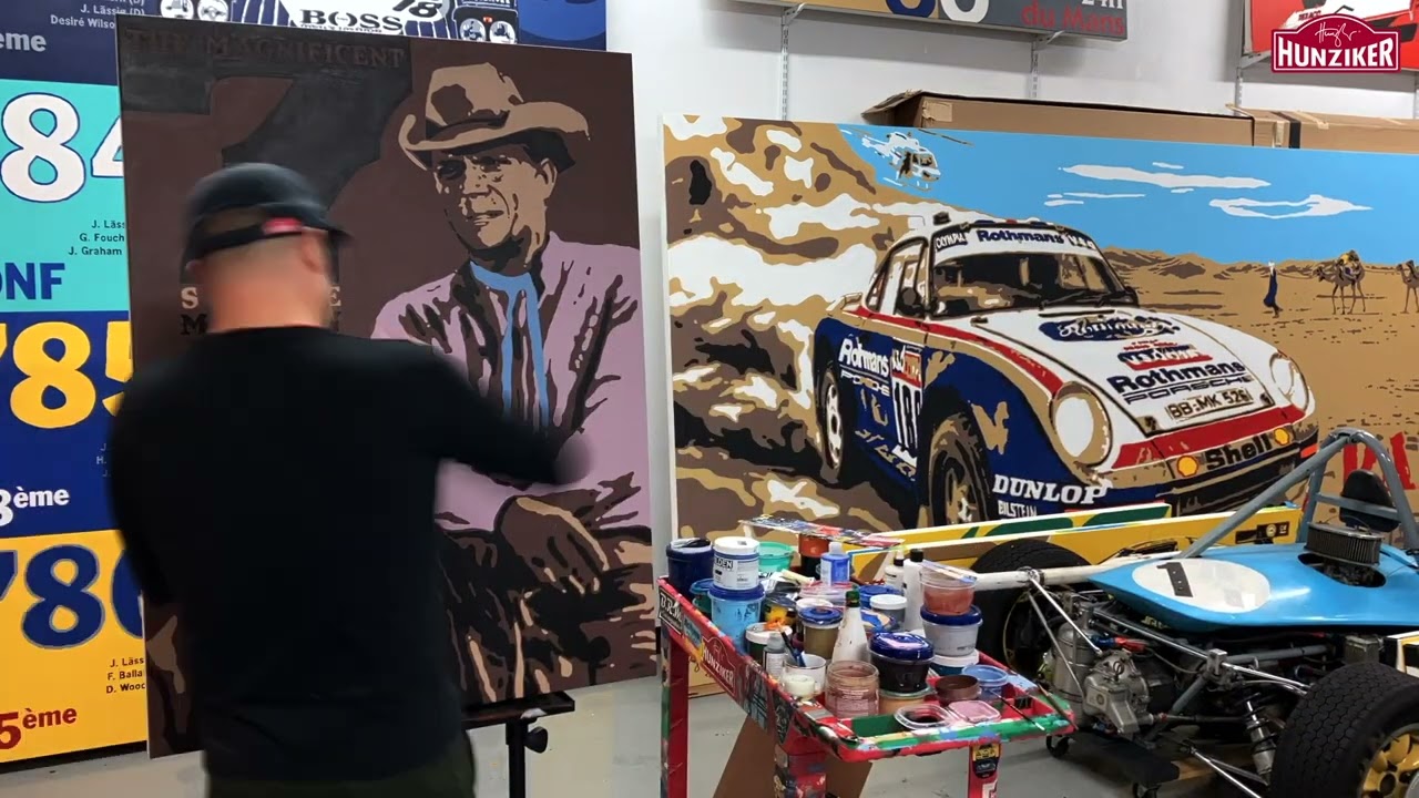 Nicolas Hunziker™ | The Friends of Steve McQueen Car & Motorcycle Show 2023 | Timelapse painting