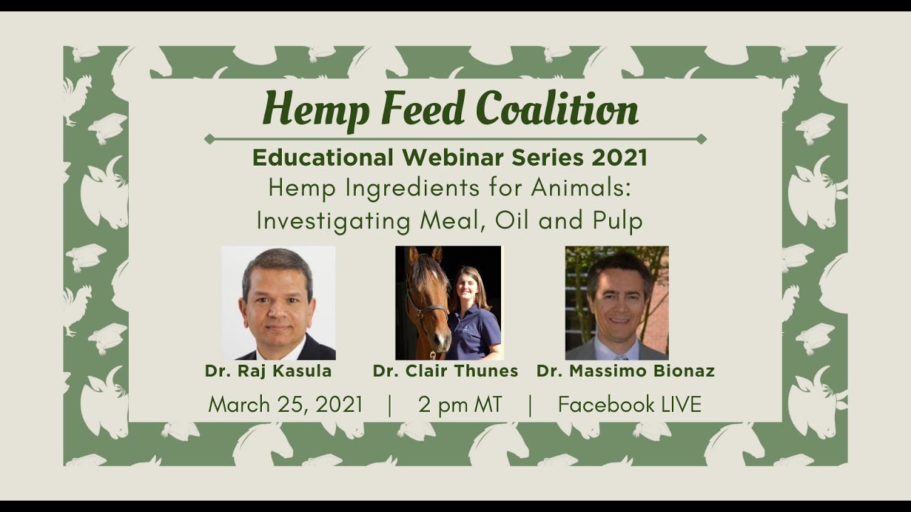 HFC Webinar 032021 Hemp Ingredients for Animals:  Investigating Meal, Oil and Pulp.