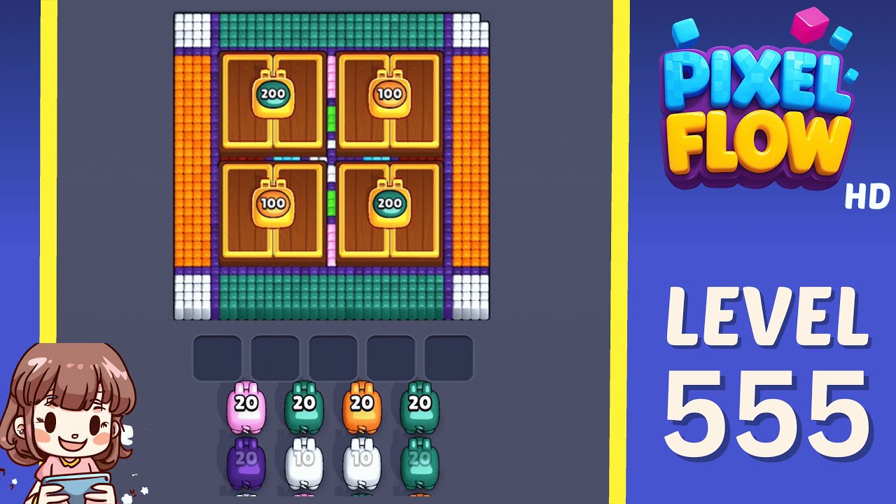 Pixel Flow Level 555 Solution Walkthrough