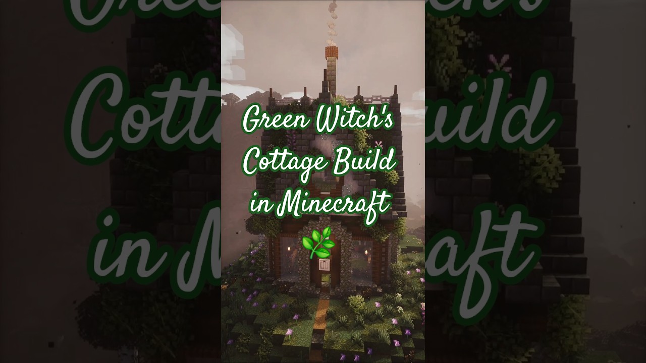 A green witch's cottage in #minecraft 🌿💚 #shorts #minecraftbuilds #witch #minecraftideas #timelapse