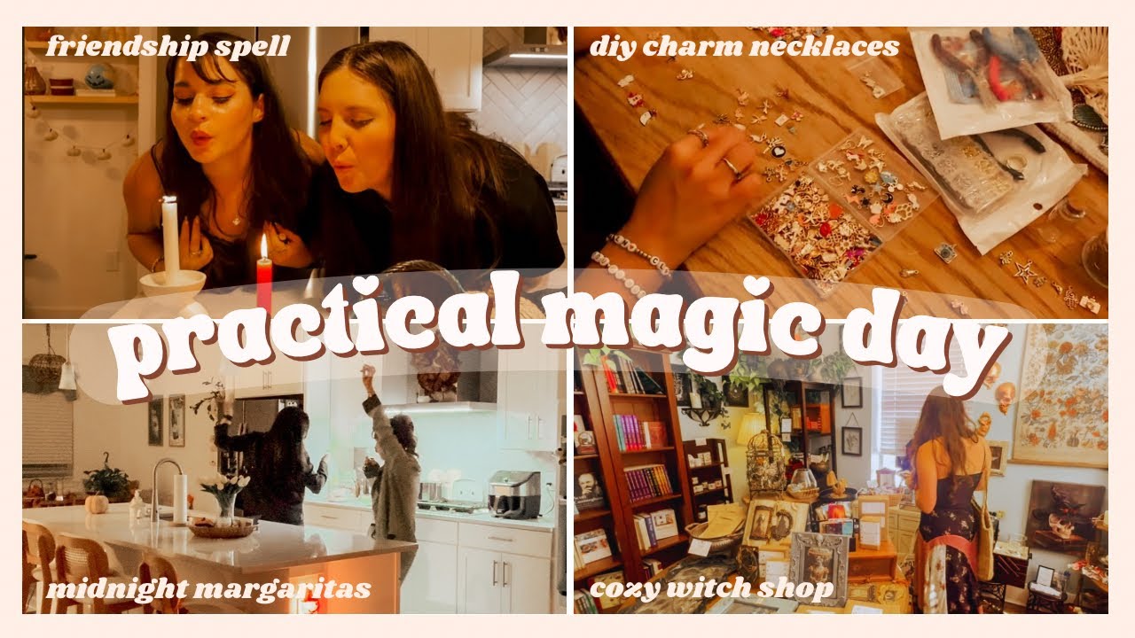 the perfect practical magic themed day (spells, diy charm necklaces, midnight margaritas, and more)