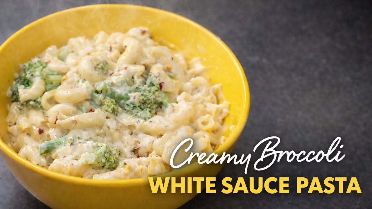 Creamy broccoli white sauce pasta||restaurant style|healthy, homemade#pasta #whitesaucepasta#shorts