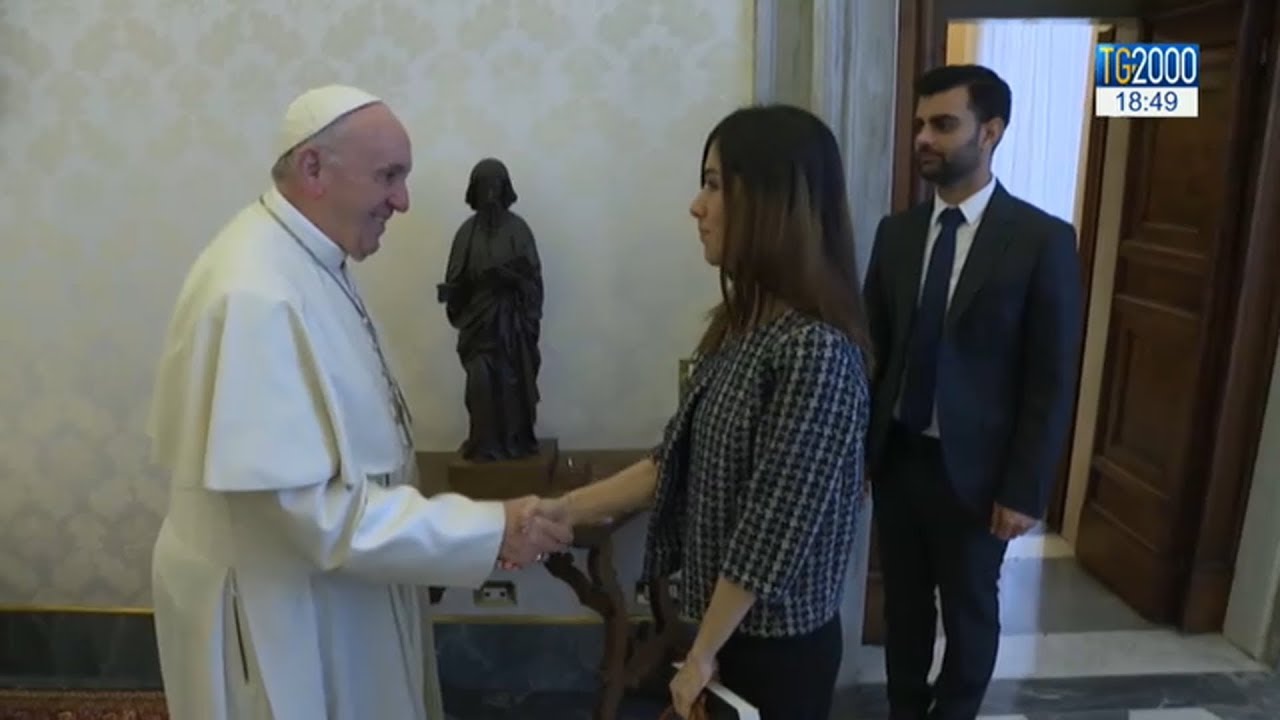 Nadia Murad, premio Nobel per la Pace e voce del popolo yazida, da Papa Francesco