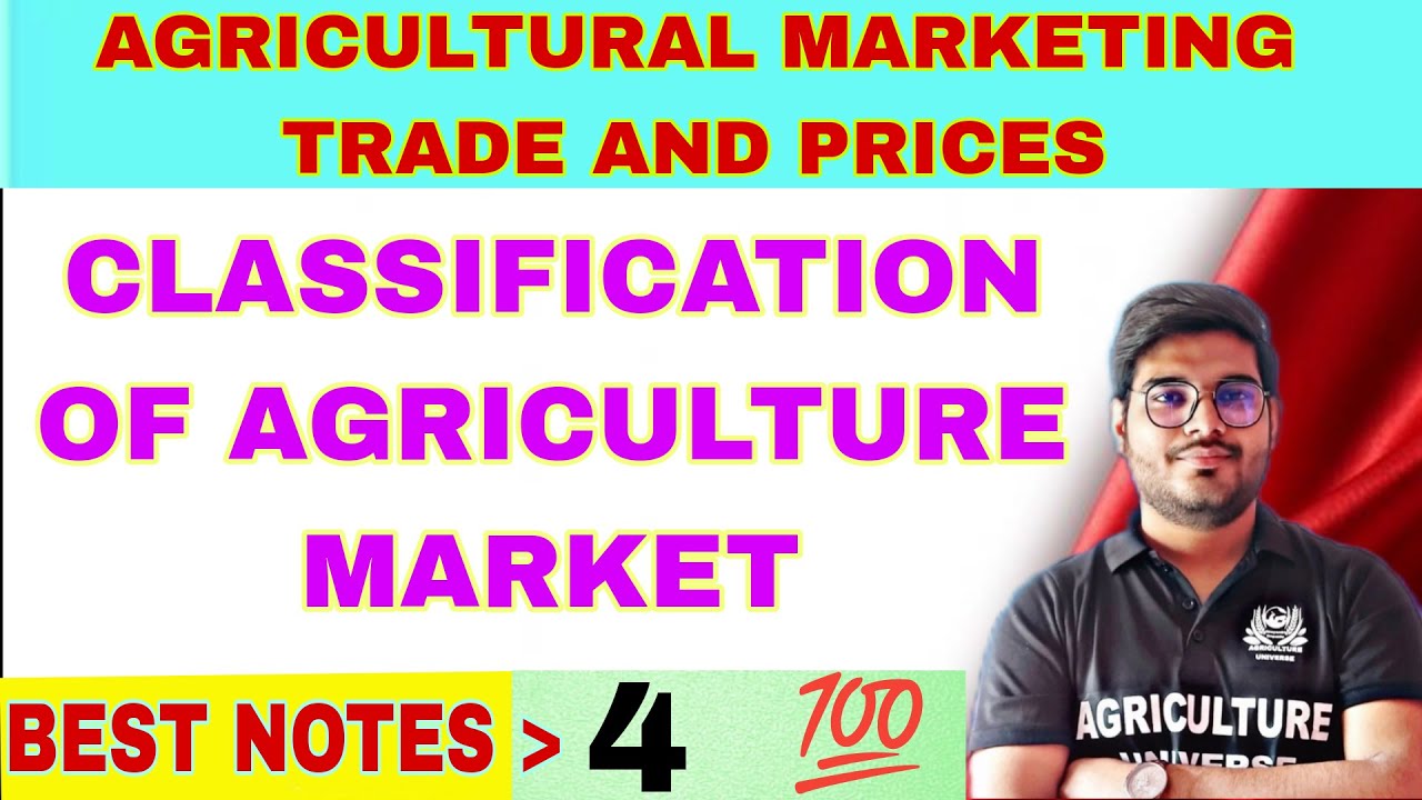 classification of agricultural markets || agricultural marketing ,trade and prices
