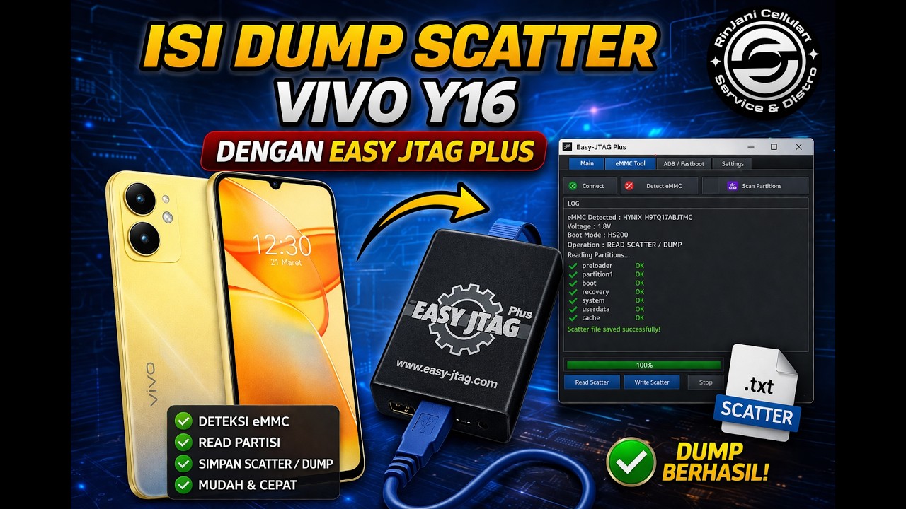 Isi Dump Scatter Vivo Y16 Dengan Easy Jtag Plus
