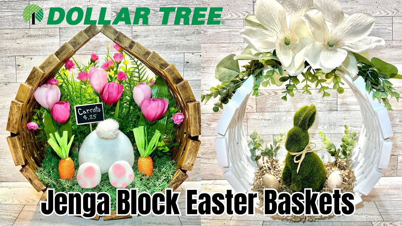 Dollar Tree 🌳 Jenga Block Easter 🐰Basket