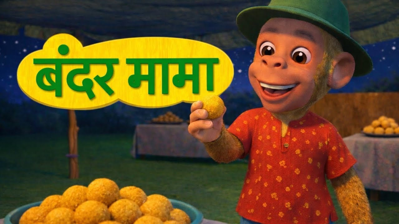 Bandar Mama 🐒 | Hindi Rhymes for Kids | 3D Animation l 3D  Cartoon l