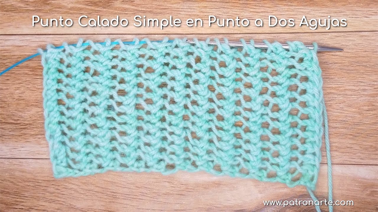Punto Calado Simple en Punto a Dos Agujas Paso a Paso | Aprende a Tejer en Dos Agujas