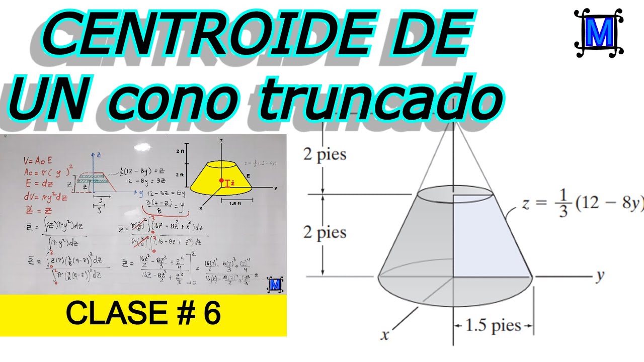 CENTROIDE DE UN CONO TRUNCADO (con integrales) [EJERCICIO DE APLICACION #4]