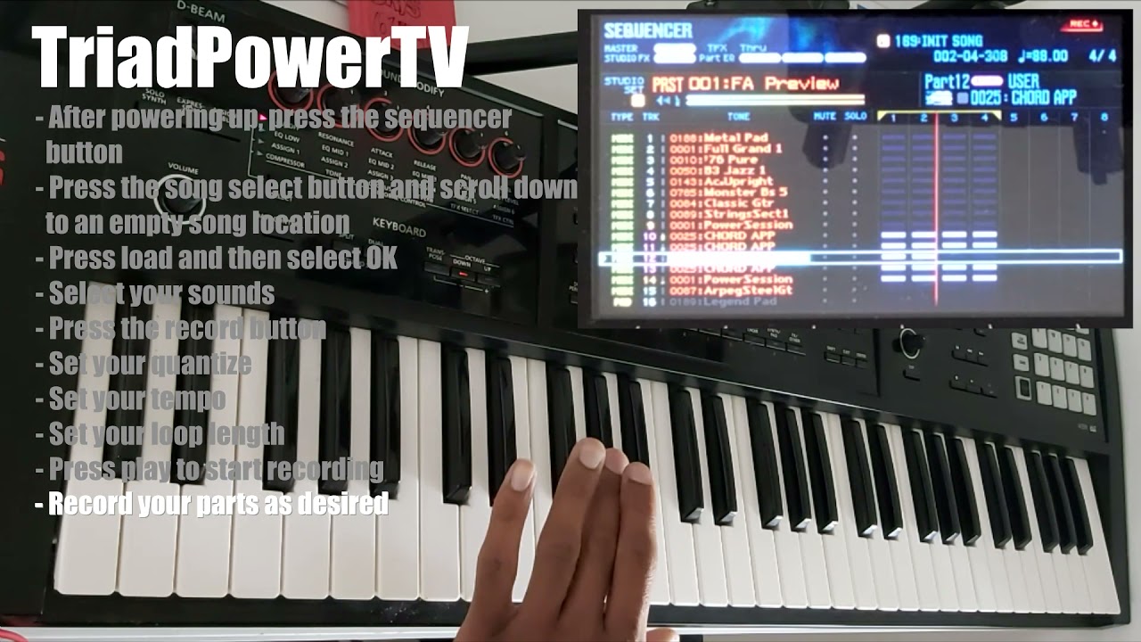 How to Make a Quick Live Looping Beat using the  Roland FA-06 Sequencer (With Instructions)