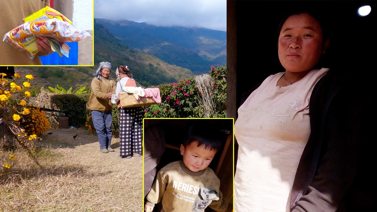 Jina & Jonson meeting Aaditma II Anita buying things from village shop@pastorallifeofnepal