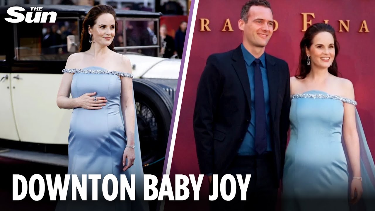 Downton Abbey's Michelle Dockery reveals she’s pregnant on red carpet of final film's premiere