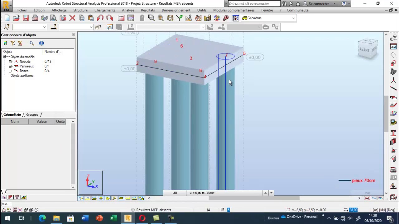 Modélisation avec Logiciel Robot Structural Analysis des pieux forés