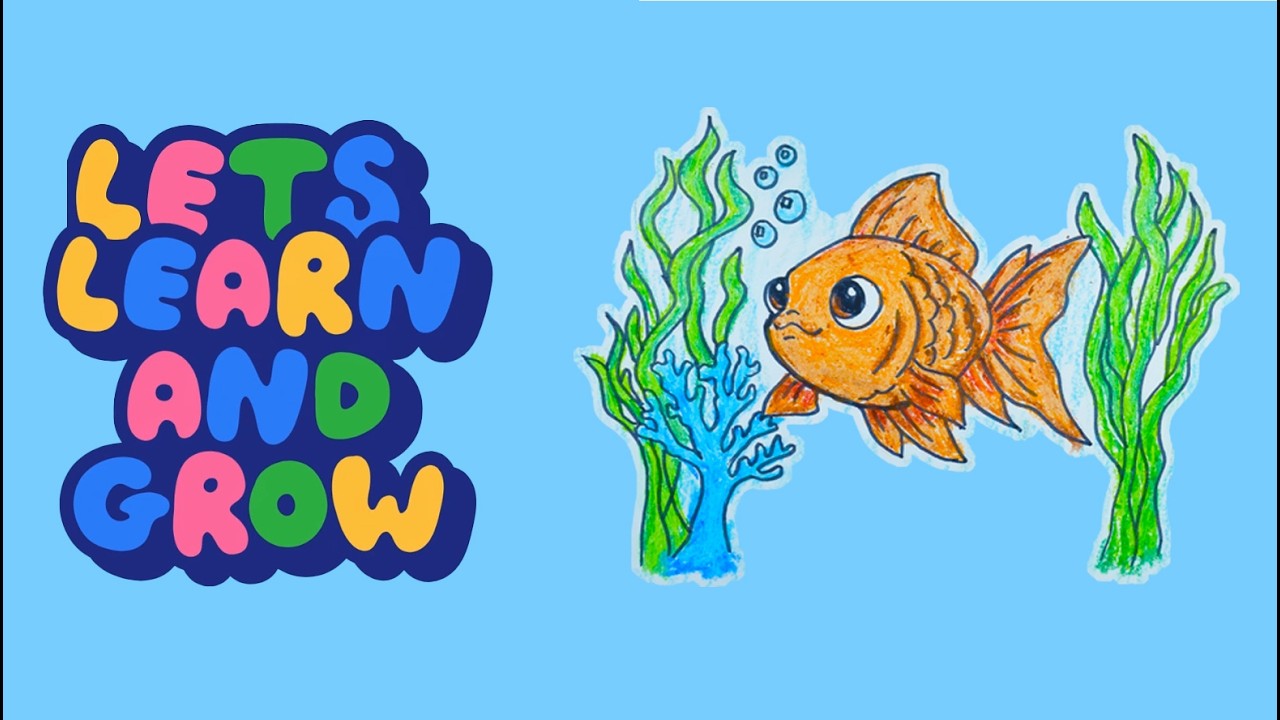 How to Draw a Cute Goldfish 🐟 | Easy Step-by-Step Fish Drawing for Kids | A–Z Art Tutorials