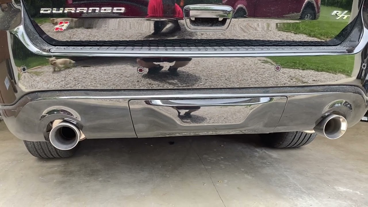 JBA performance axle-back exhaust cold start on a 2018 Dodge Durango R/T.