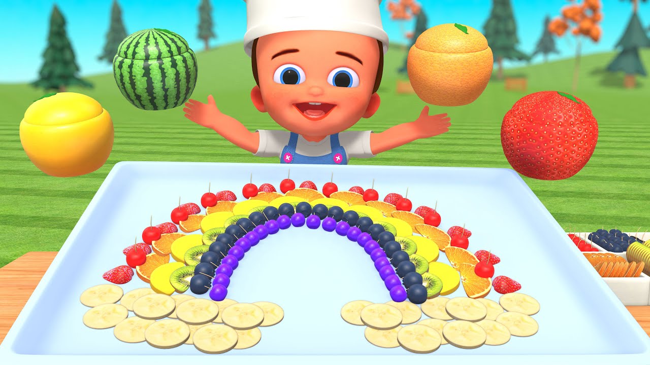 Learn Fruit Names with Baby 🍎 Making Rainbow Fruit Salad 🌈 | Fun Activities for Kids 4K
