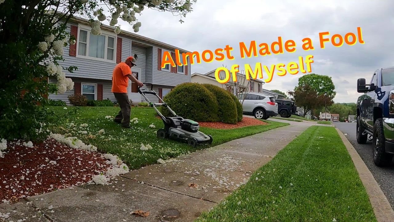 Almost Made a BIG Mistake | Mowing Wet Grass with EGO LM2100