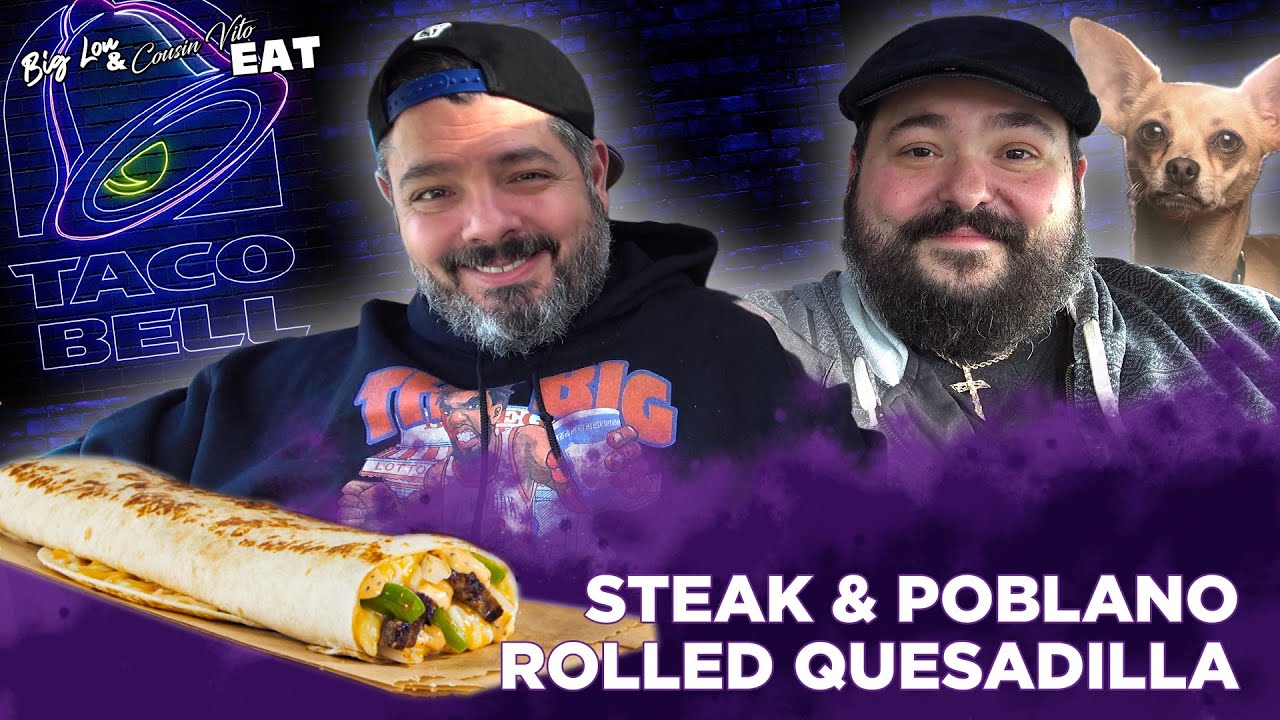 The NEW STEAK & POBLANO ROLLED QUESADILLA from Taco Bell is...