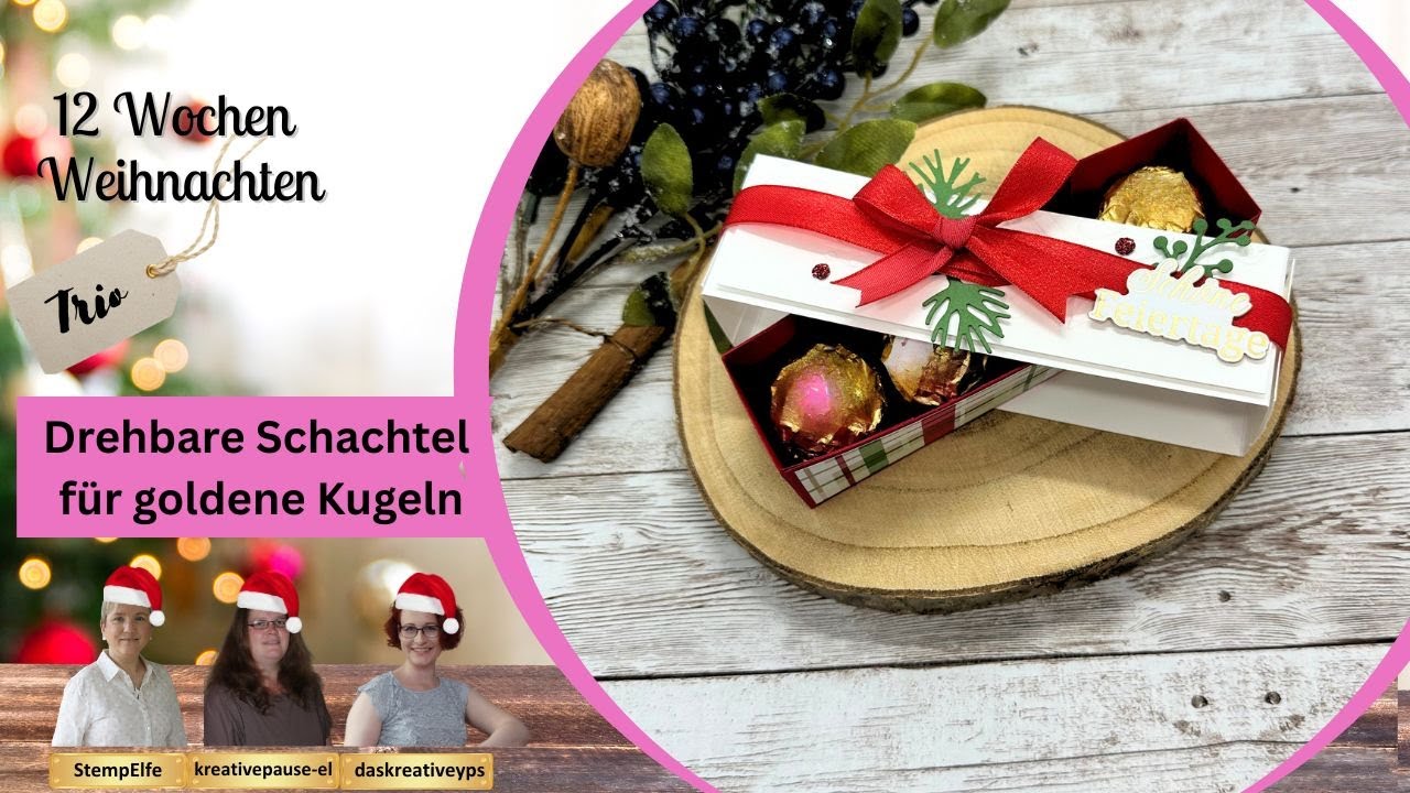 Drehbare Schachtel für goldene Kugeln | Stampin' Up!
