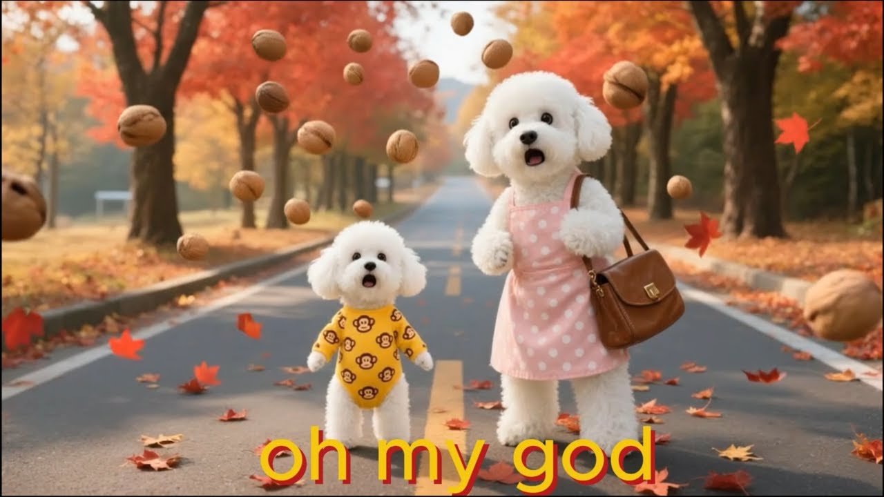 Bichon Mother Dog and Bichon Puppy’s Autumn Journey | A Quiet Story That Feels Real