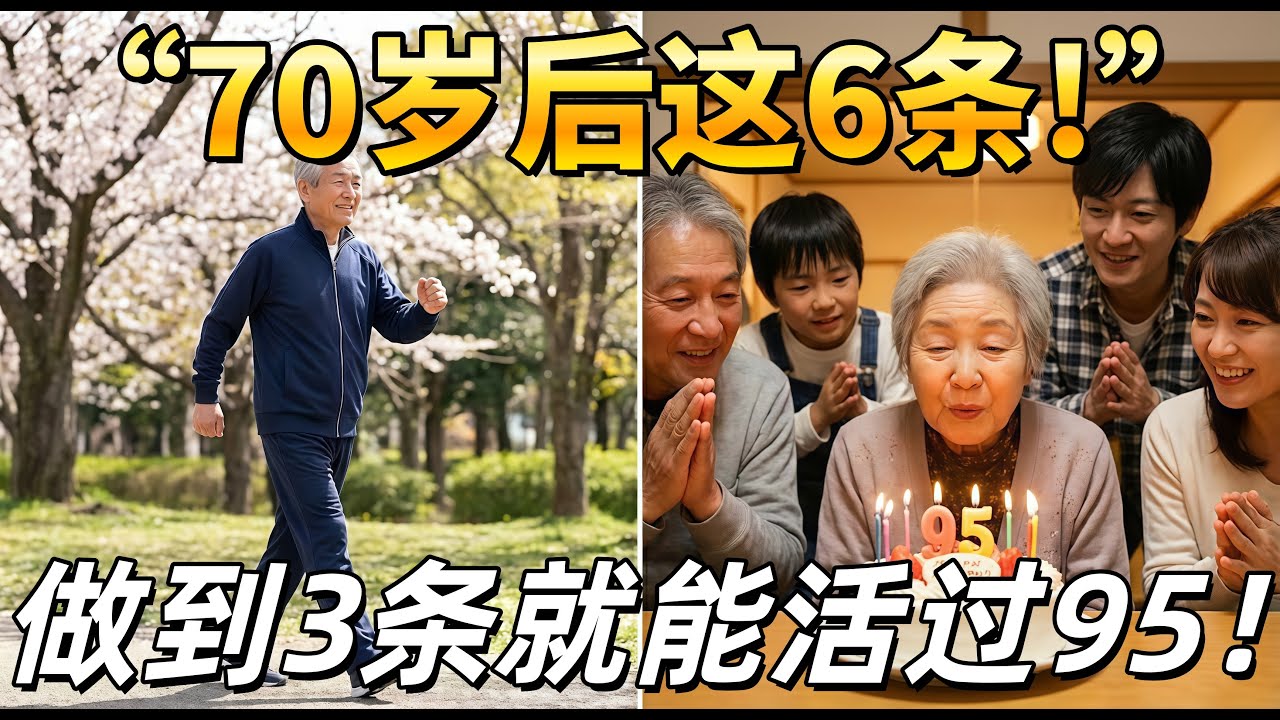 如果你馬上到70或已經70歲以上，下面六條還能做到三條，真的太棒了，你大機率能活過95歲！ 70歲養生  長壽秘訣  長壽指標