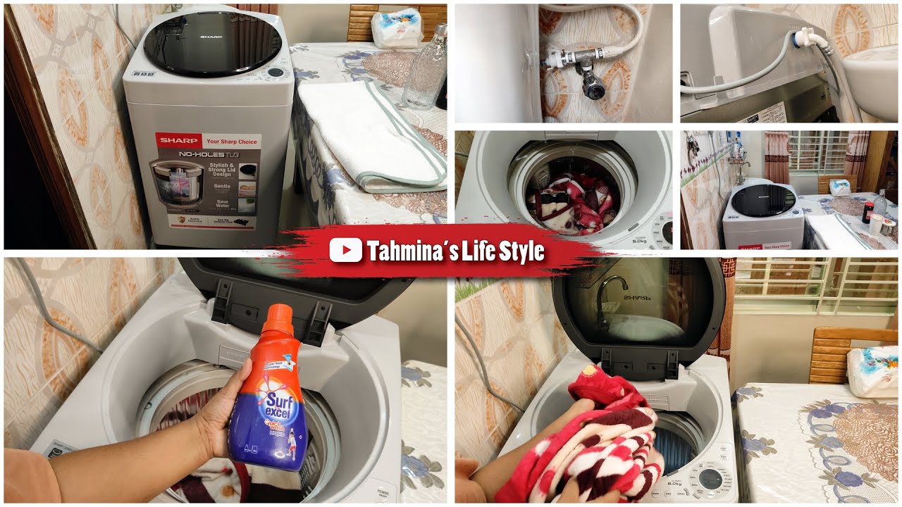 Sharp Washing Machine Es-W80ew-H, Full Review & Washing Process.
