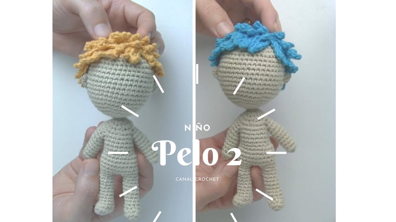 Pelo 2, peinado niño Amigurumi tutorial