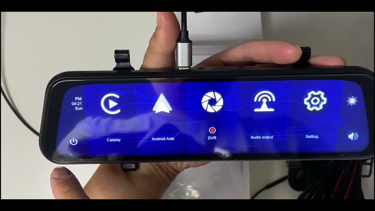 Rear Mirror Dash Cam w/ Wireless Carplay/Android Auto Unboxing & Demo