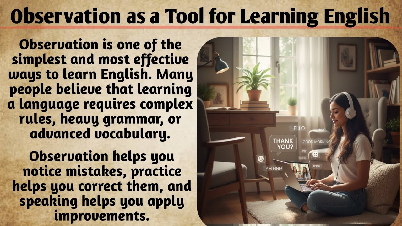 Observation as a Tool for Learning English | learn English | Improve Your English Fluency 