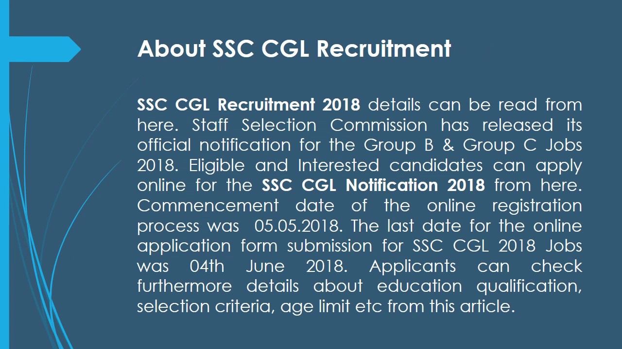 SSC CGL Recruitment 2018 &ndash; Apply Online For Group B & Group C Vacancies