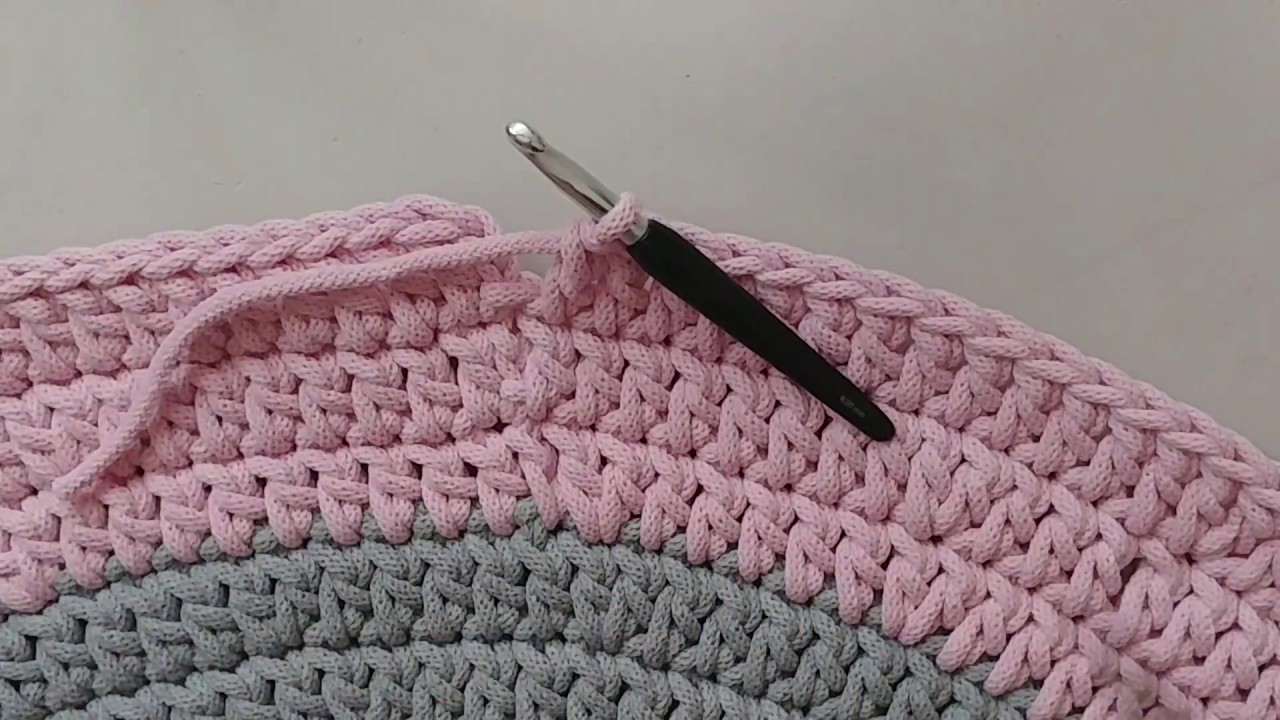 Dywan ze sznurka bawełnianego na szydełku - część 2 z 3. Wzór. Tutorial