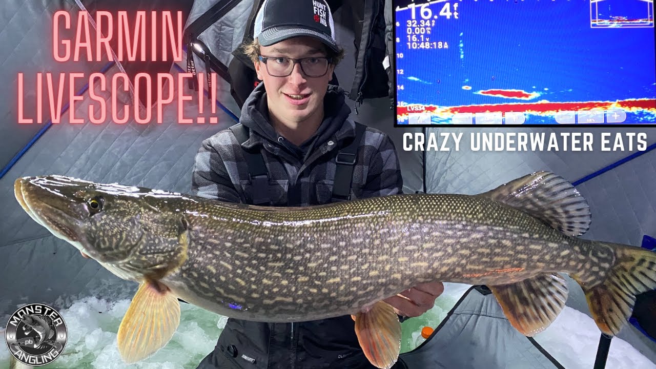 Ice Fishing for Pike and Walleye with the GARMIN LIVESCOPE!!! | Monster Angling