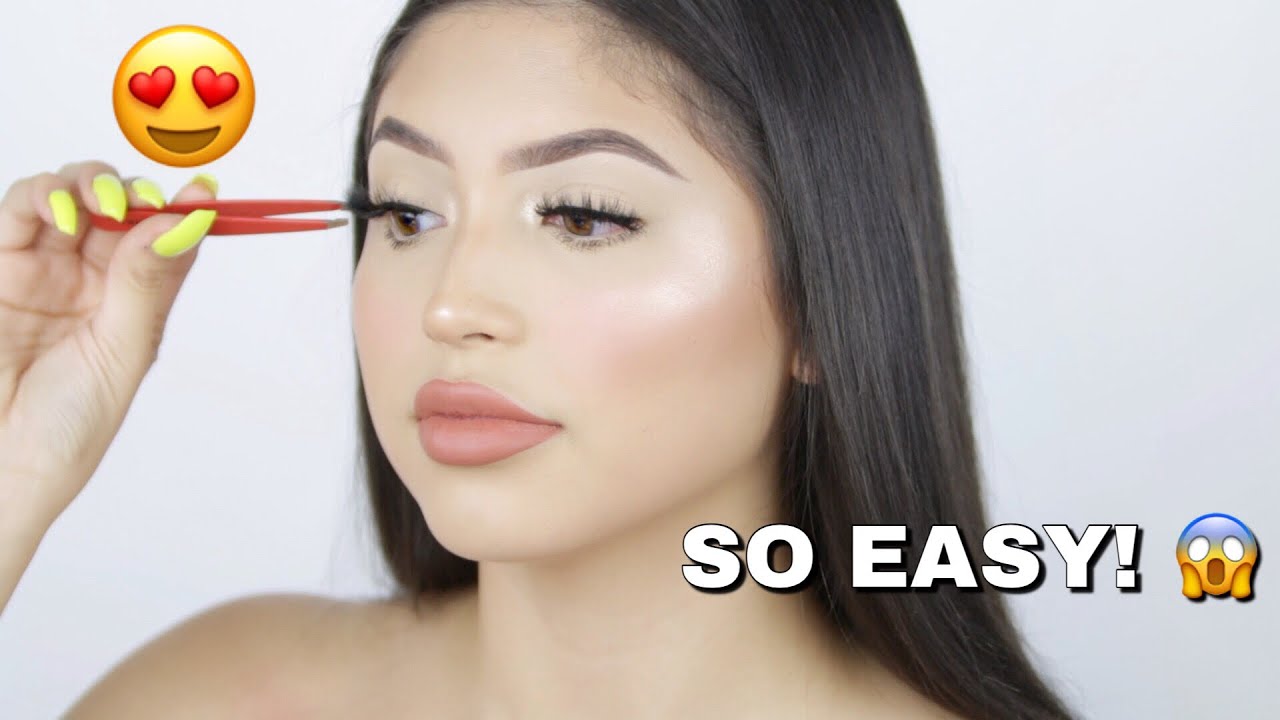 HOW TO APPLY FALSE LASHES FOR BEGINNERS! EASY AND FAST | Lizeth Ramirez