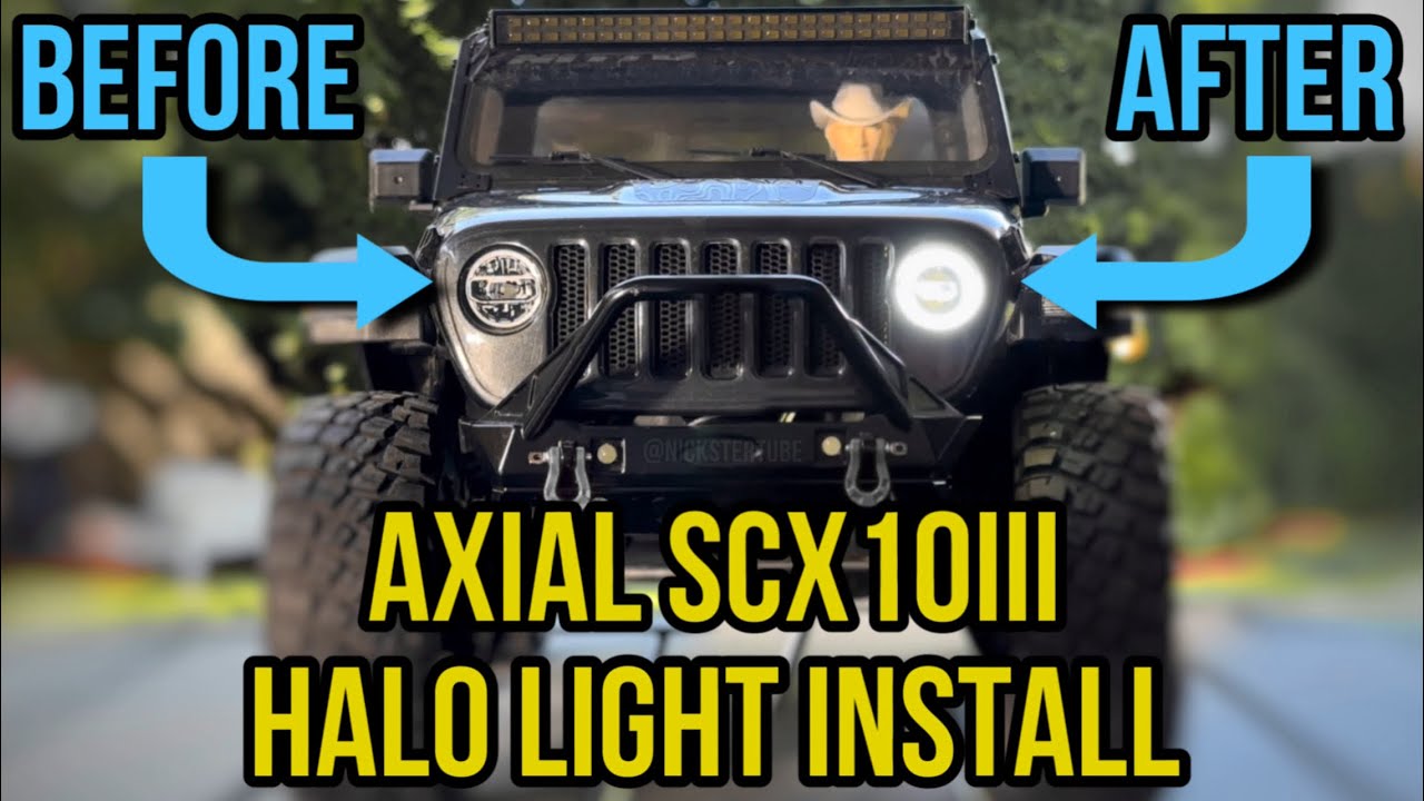 Axial SCX10iii - Halo Light Install | Axial SCX10iii mod | 5 Steps | 4K Footage |