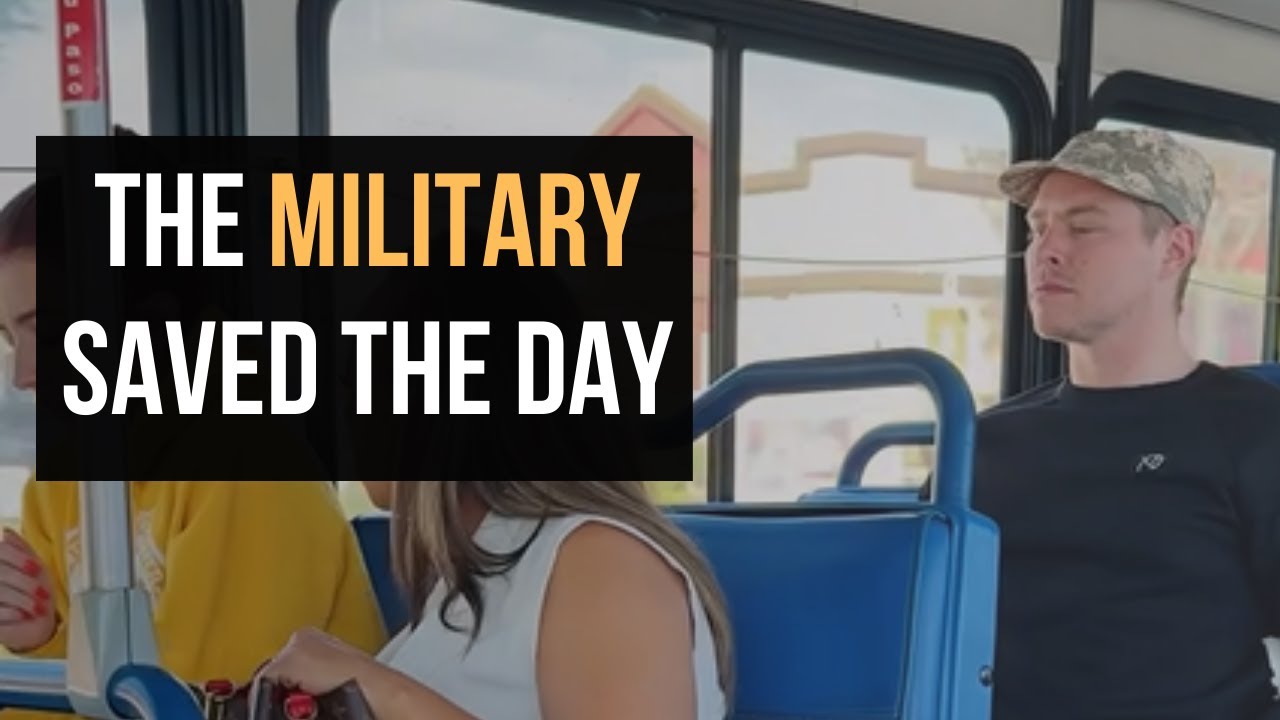 Military saves girl on bus!🤔🎖️🪖