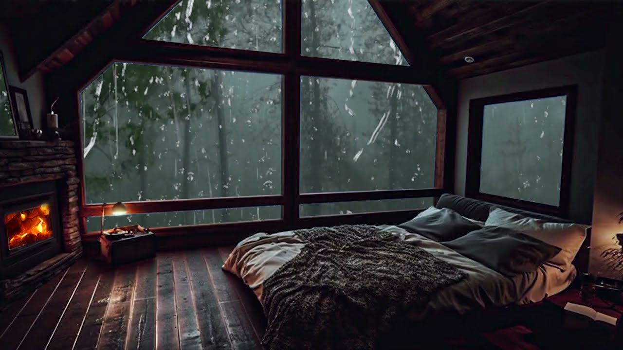 Rain Sounds Over the River | Fall Asleep Faster | Cozy Ambience