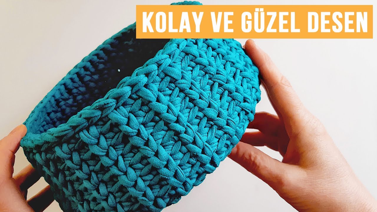Çok Kolay Dekoratif sepet yapımı /Ahşap Tabanlı Örgü Sepet